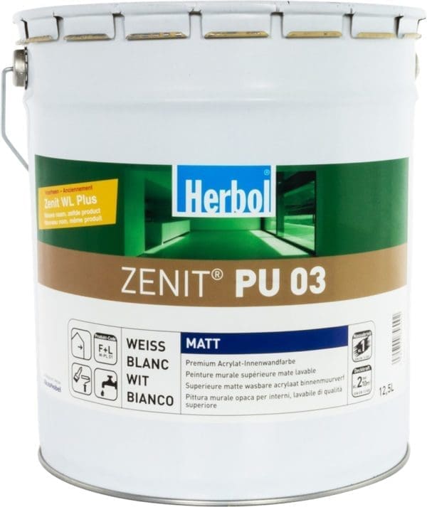 Herbol-Zenit-PU-03 Muurverf Binnen Wit RAL 9010
