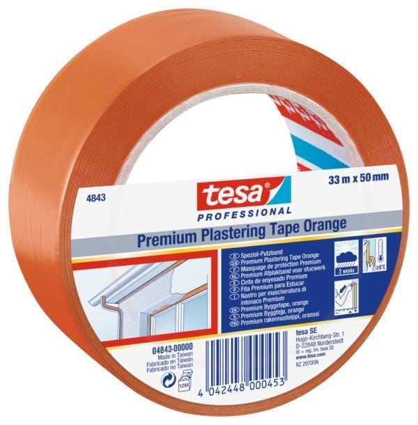 Tesa 60399 Orange Plastering tape 50mm x 33m
